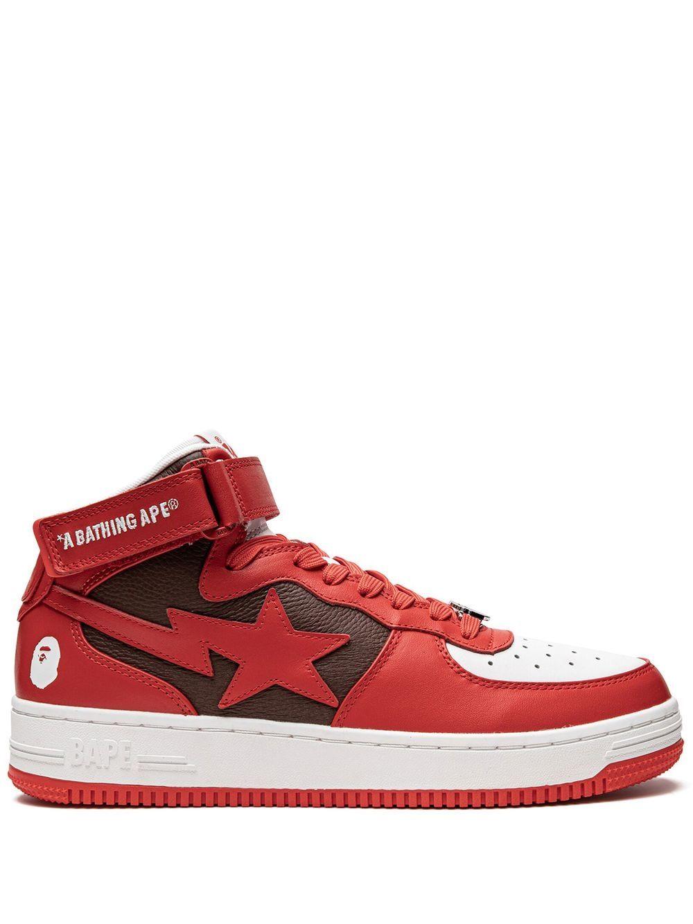A Bathing Ape Leather Bape Sta Mi #2 L Sneakers in Red | Lyst