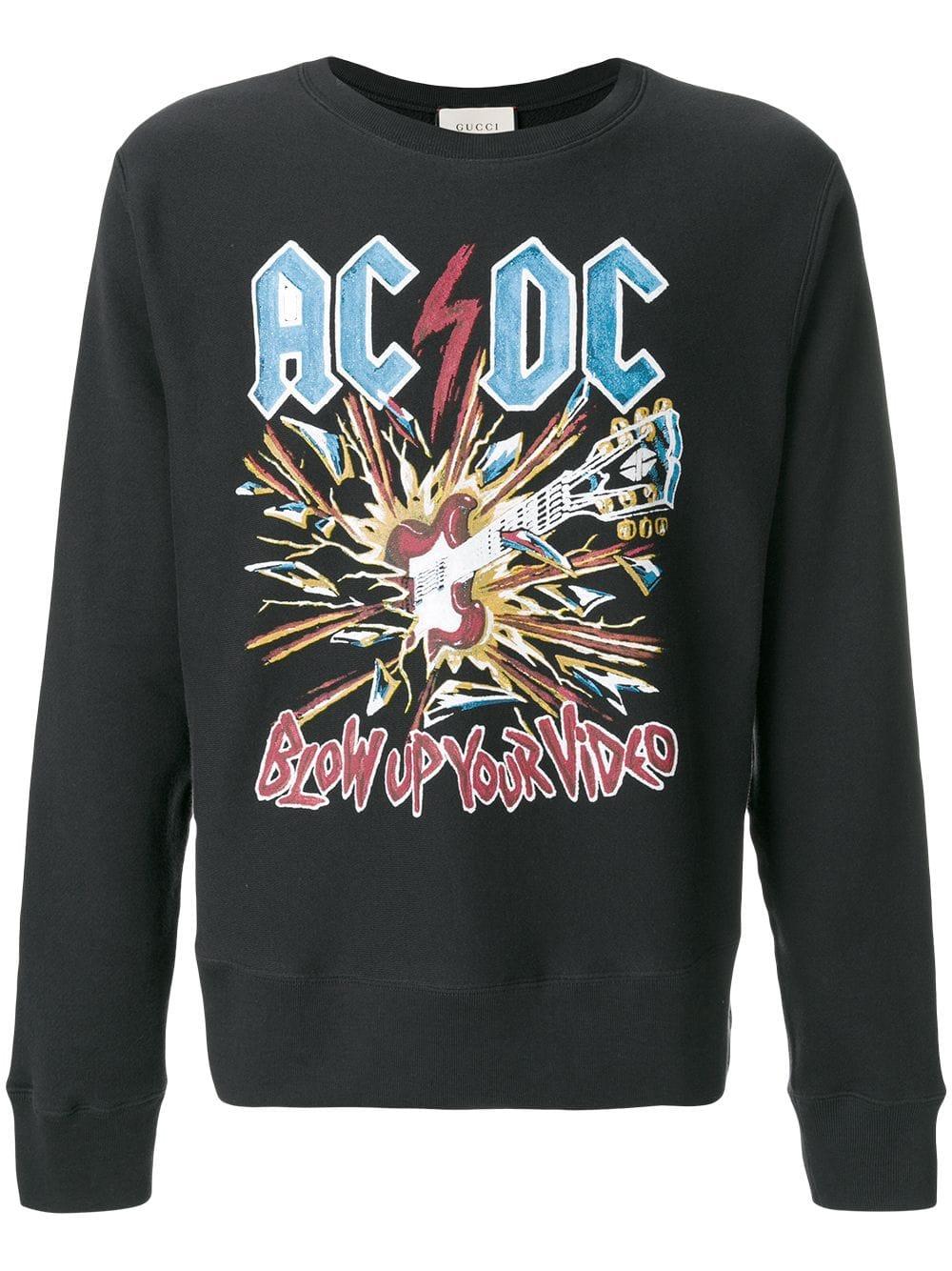 Ac/dc Print Sweater in Black for | Lyst