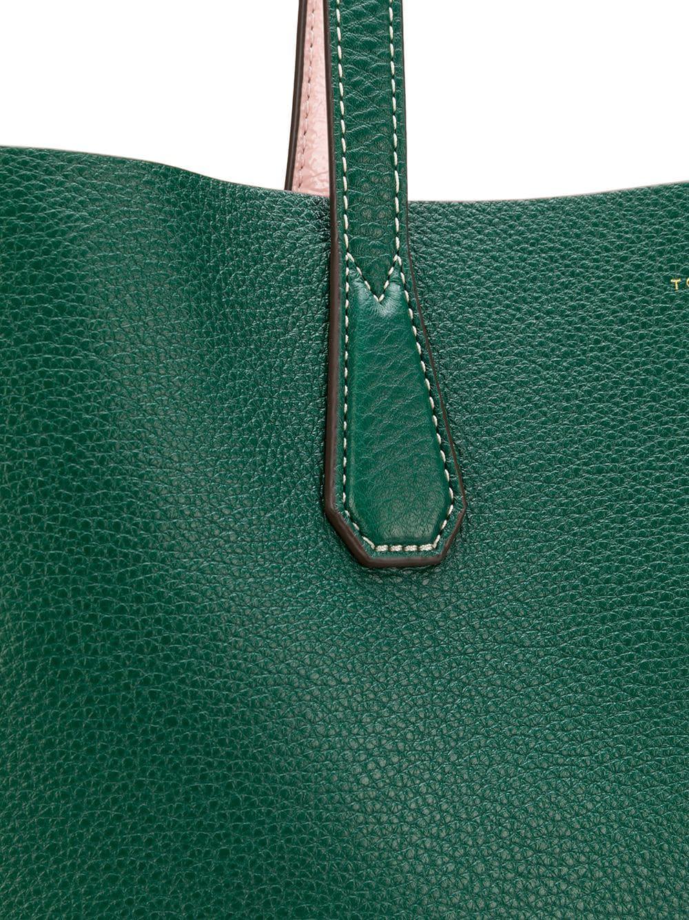 Tory Burch Leather Perry Reversible Tote Bag in Green | Lyst