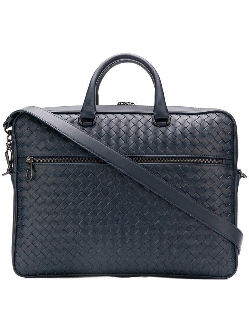 Save 14% Mens Bags Briefcases and laptop bags Bottega Veneta Leather Briefcase in Blue for Men 