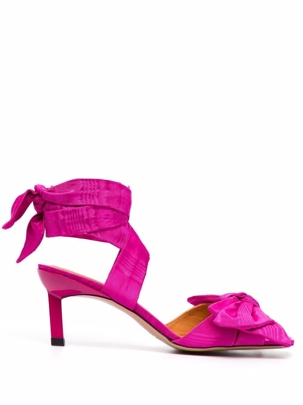 Ganni Moire Kitten Heel Sandals in Pink Lyst