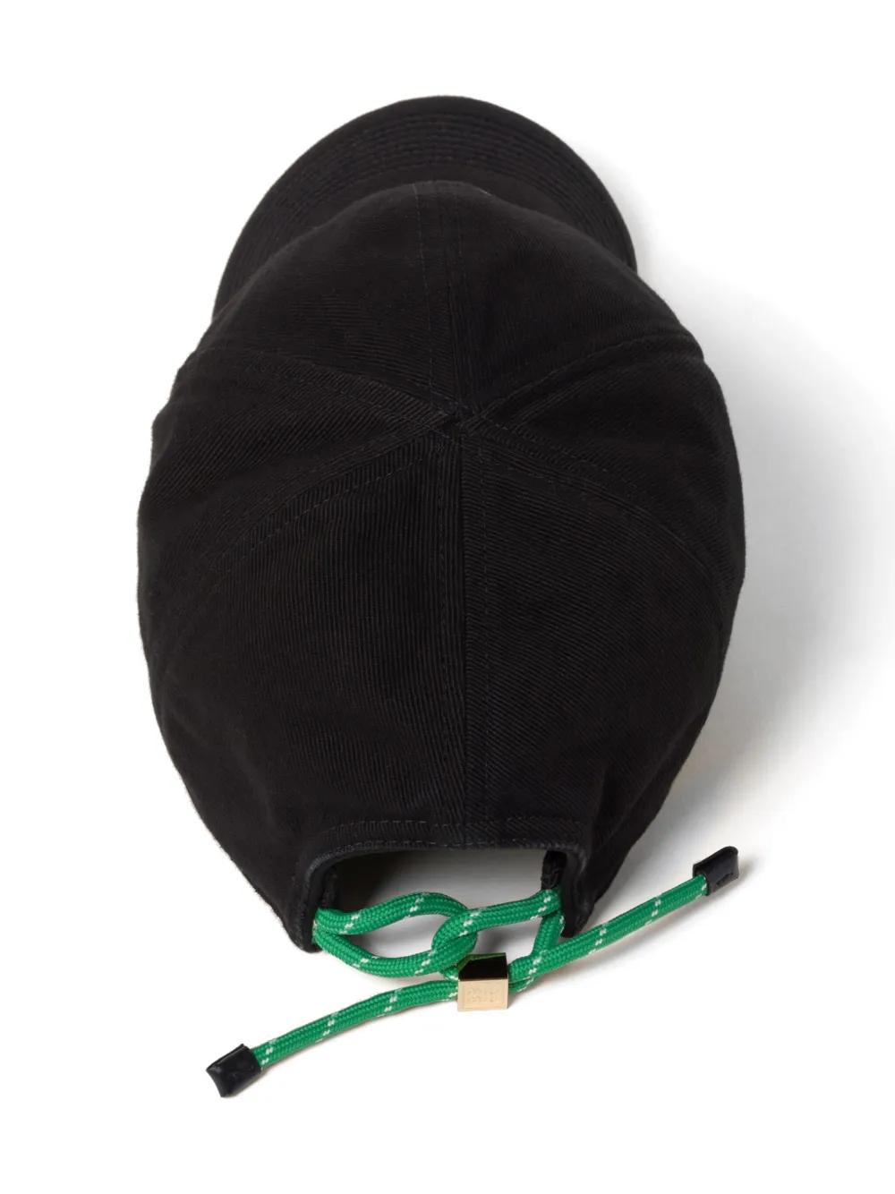 Miu Miu Logo-Embroidered Denim Baseball Cap in Black | Lyst