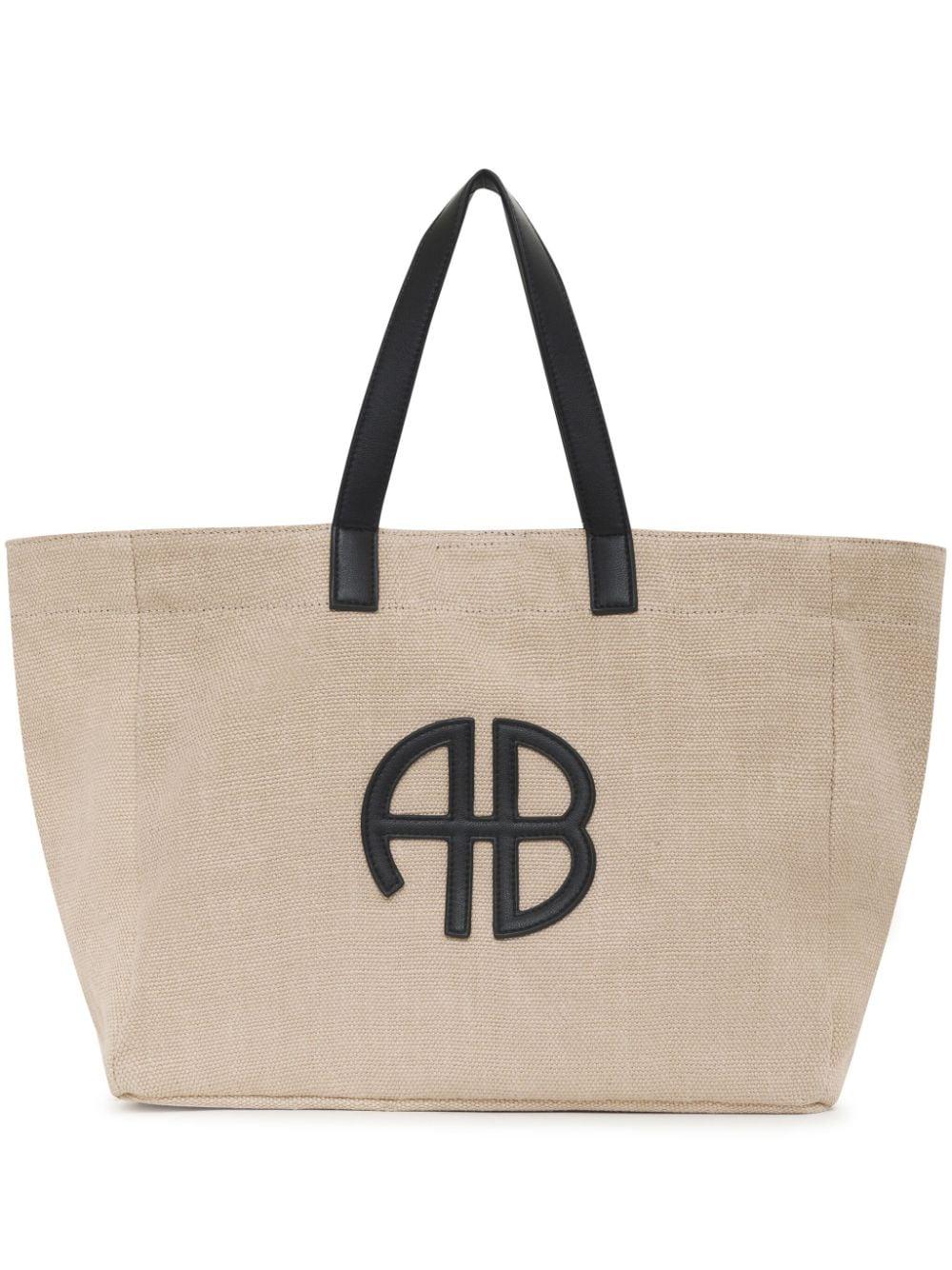 Anine Bing Medium Rio Logo Applique Tote Bag in Natural Lyst UK