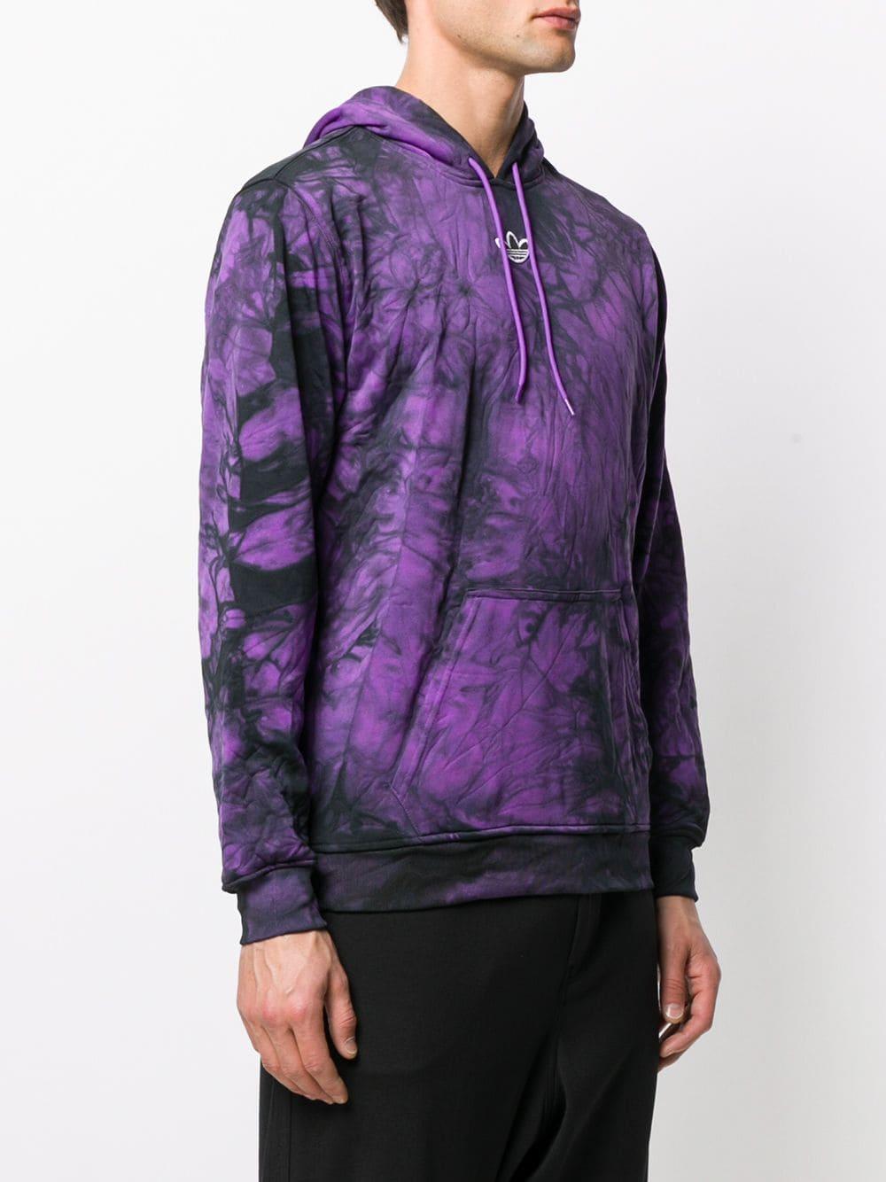 adidas Tie Dye Print Hoodie in Purple for Men | Lyst
