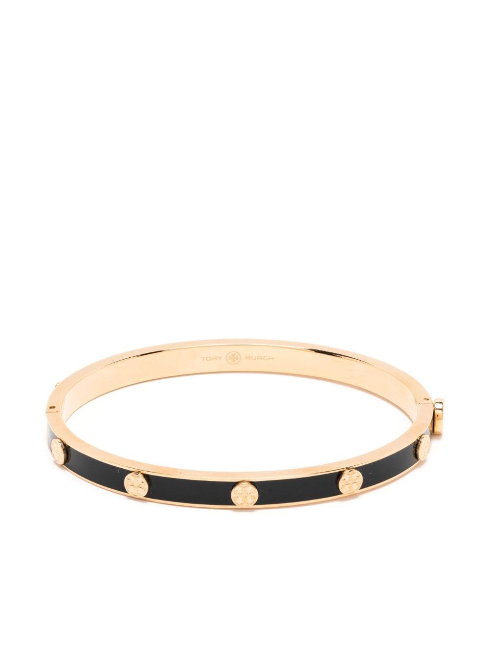 Tory Burch Miller Logostud Hinge Bracelet in Natural Lyst