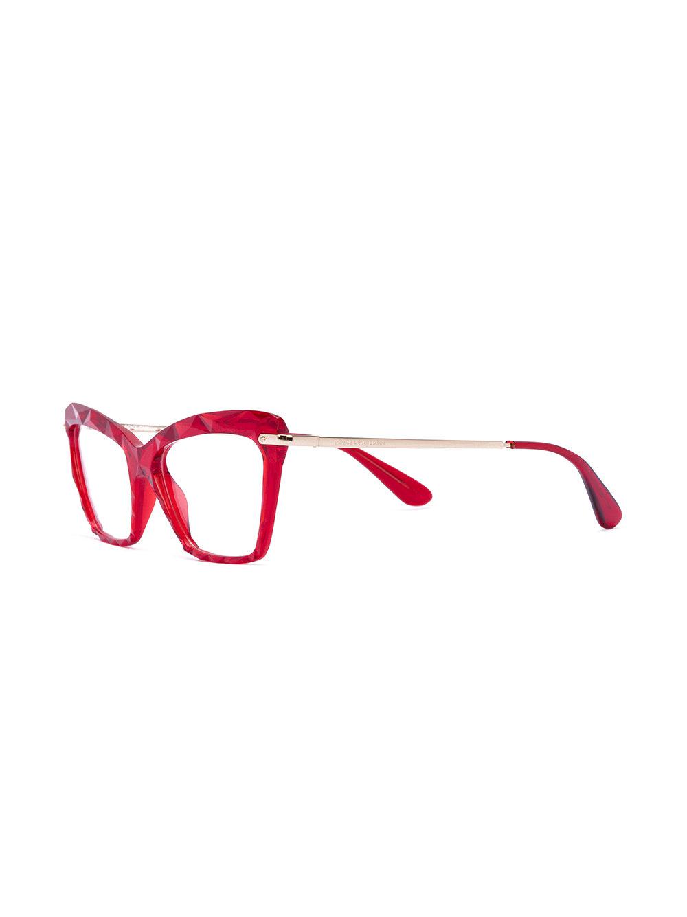 Dolce & Gabbana Cat Eye Glasses in Red - Lyst