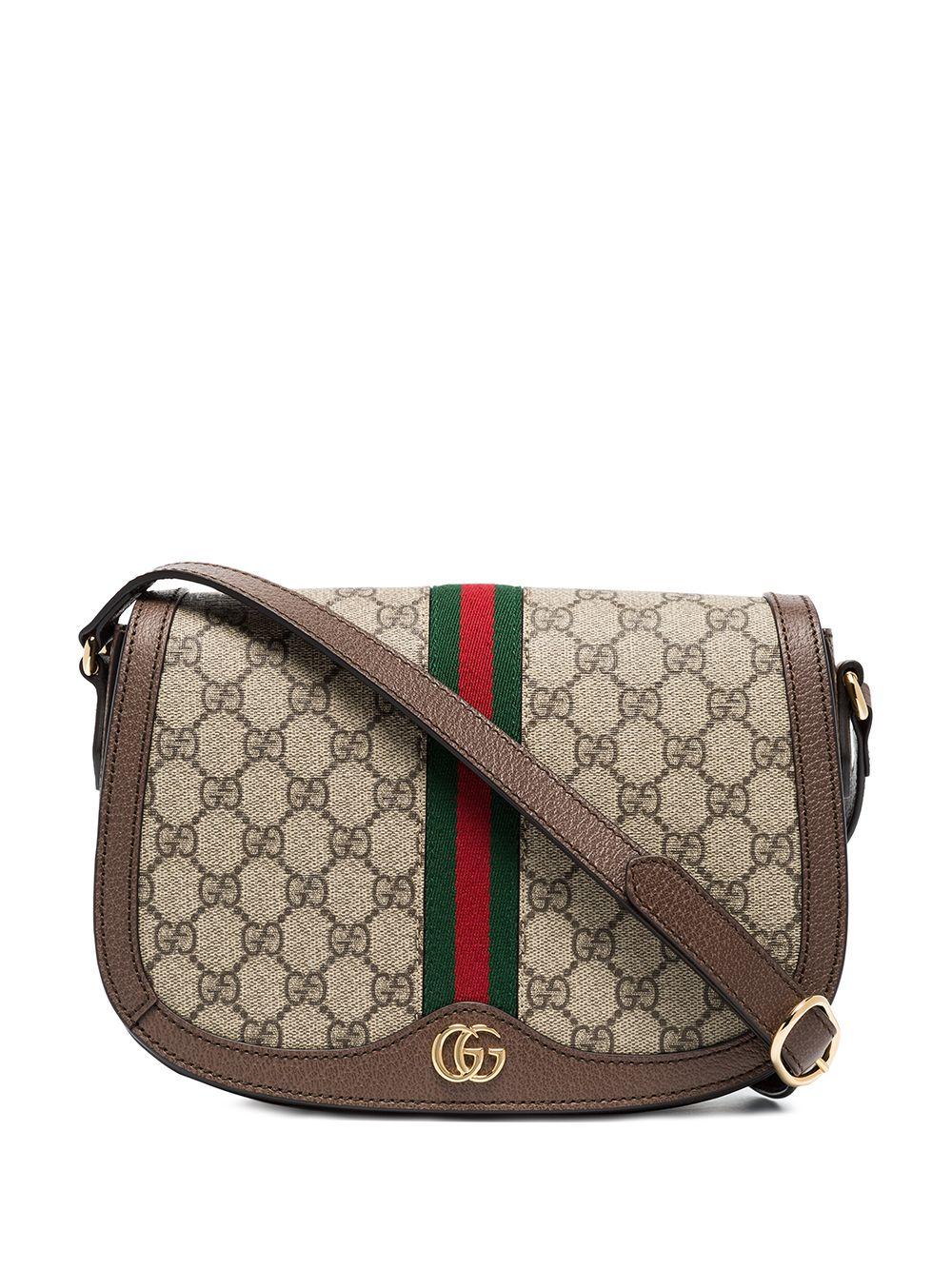 Gucci Ophidia Saddle Bag in Brown | Lyst
