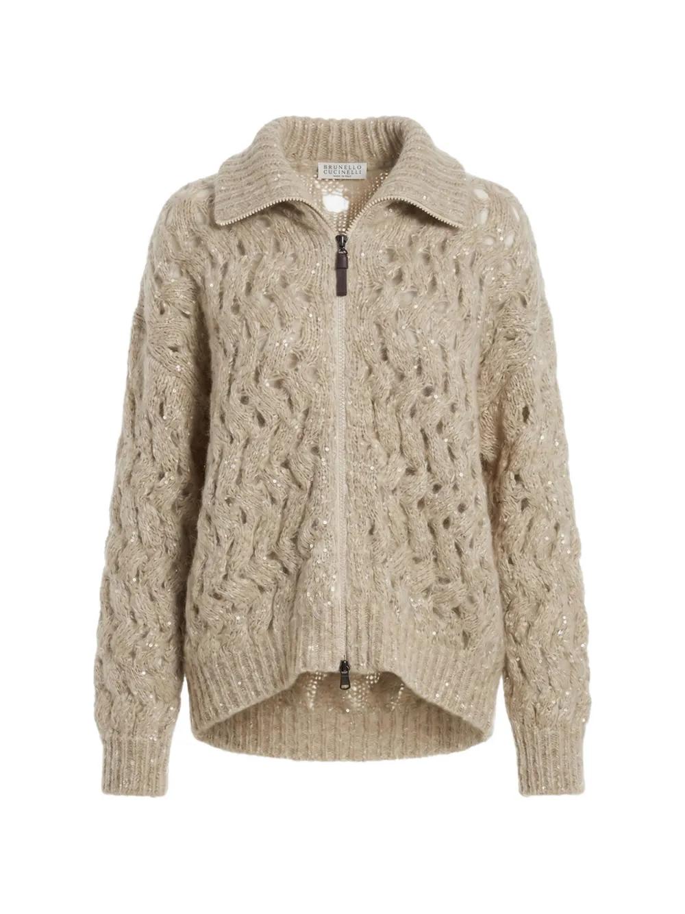 ブルネロクチネリ カシミヤ スパンコール カーディガン M レディース Brunello Cucinelli カーディガン | オンラインセールは