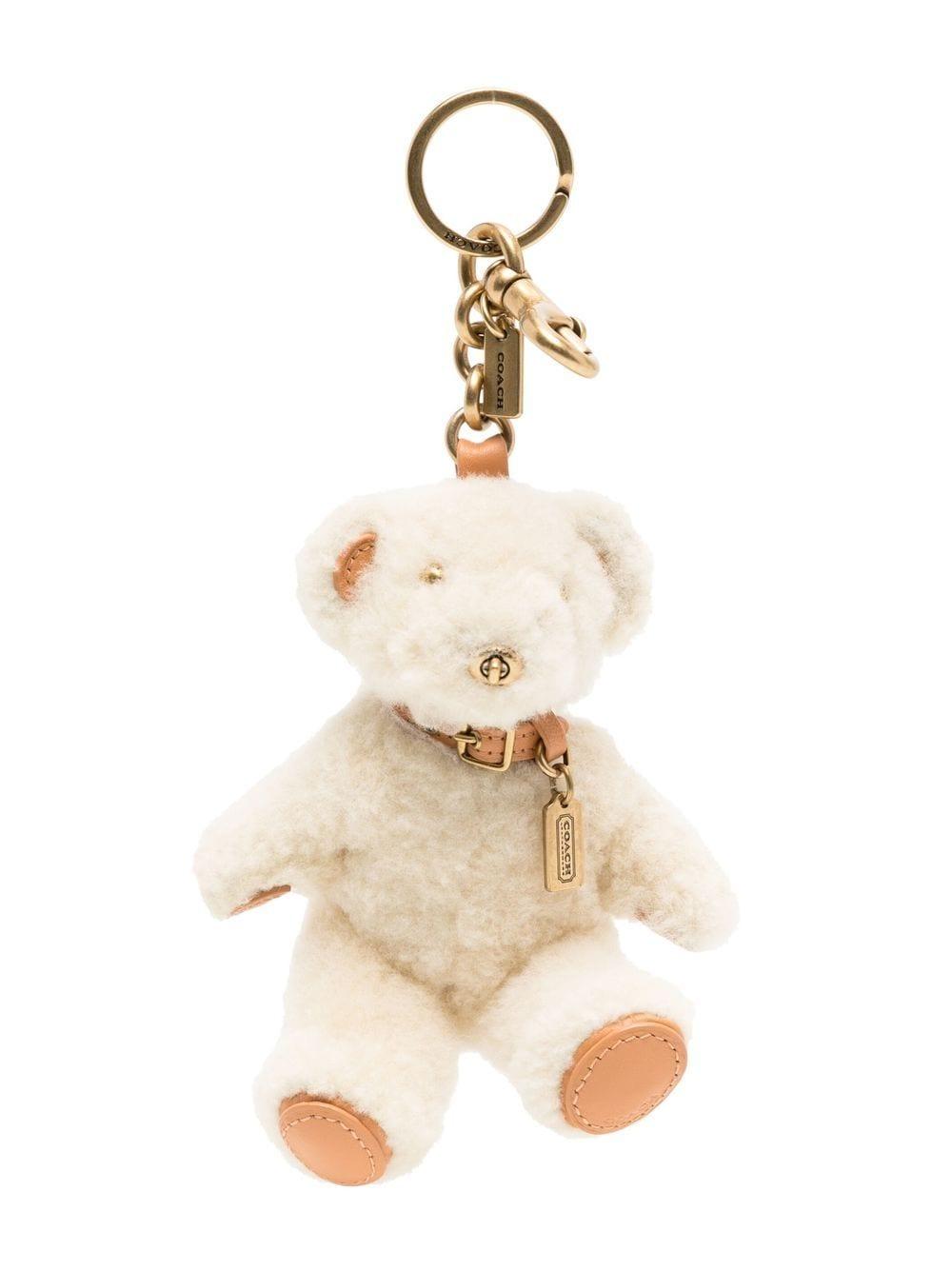 COACH Teddy Bear Bag Charm in White Lyst
