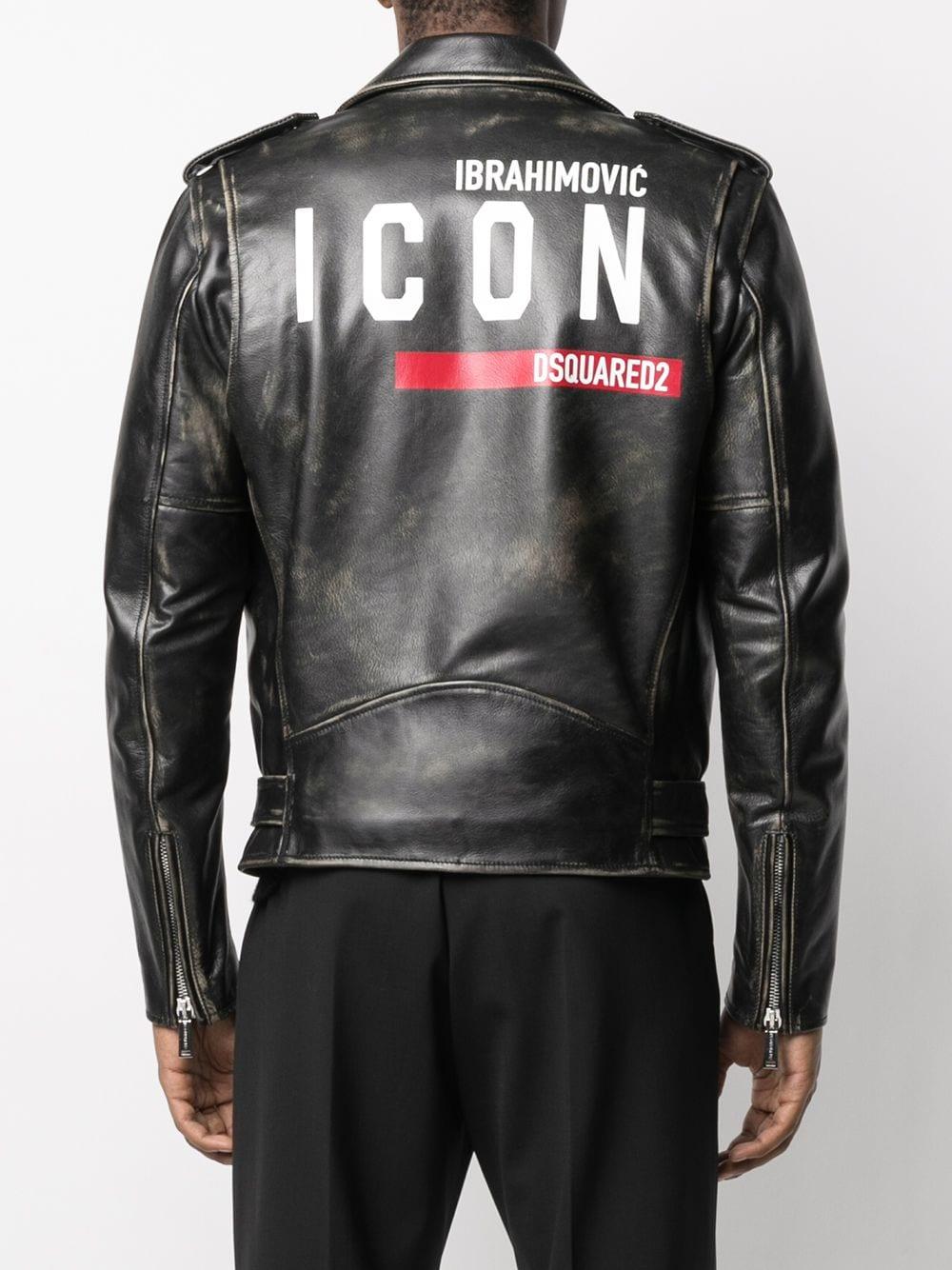 DSquared² X Ibrahimović Icon Leather Jacket in Black for Men | Lyst