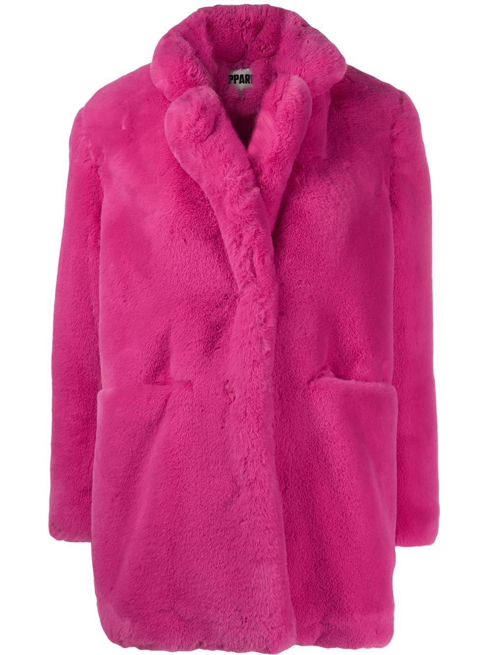 Apparis Faux Fur Coat in Pink - Lyst