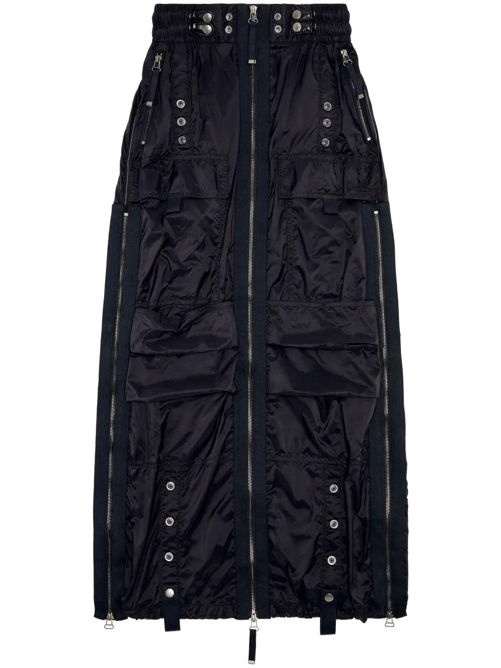 DIESEL O-Crep Cargo Maxi Skirt in Blue | Lyst UK