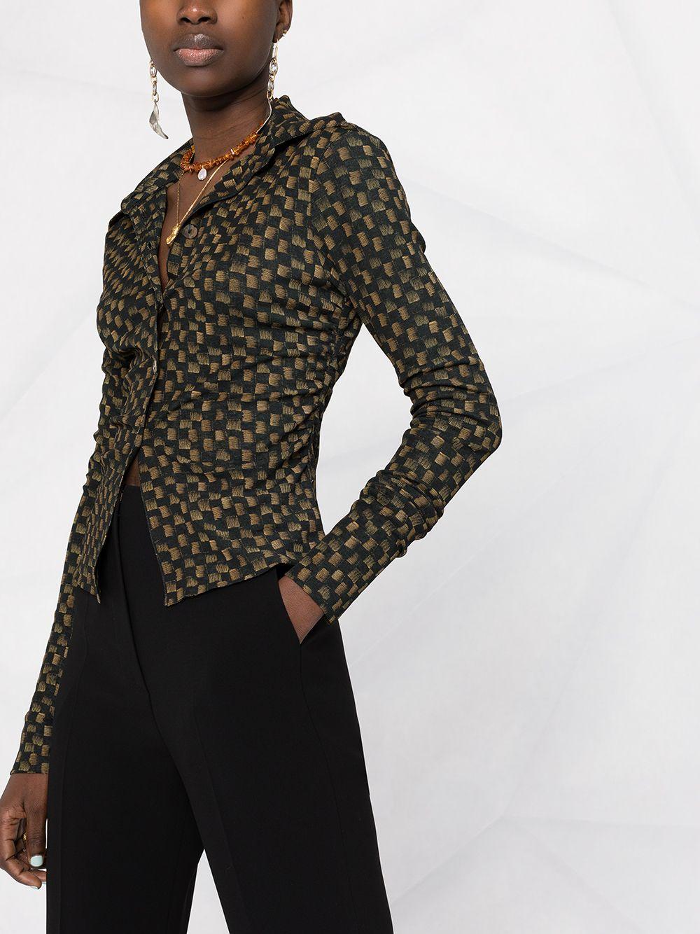 Nanushka Felda Illusion Check Shirt in 