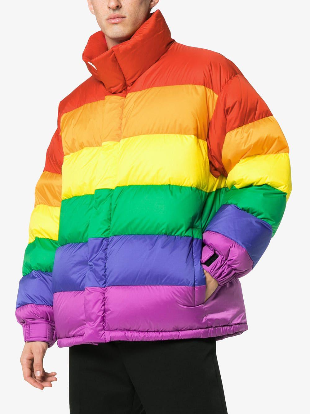 Burberry Rainbow Feather Down Puffer Jacket in Red for Men | Lyst UK