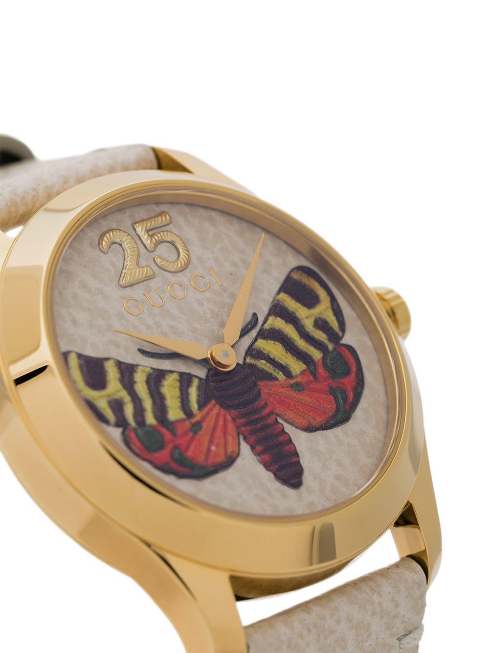 Gucci Butterfly Embroidered Leather Watch Lyst