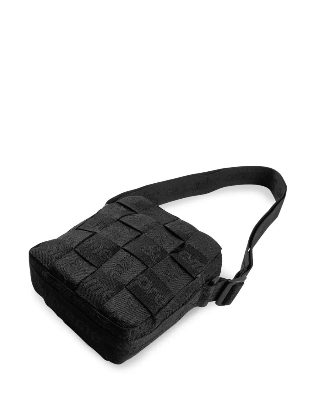 Supreme Interwoven Jacquard Logo Messenger Bag in Black for