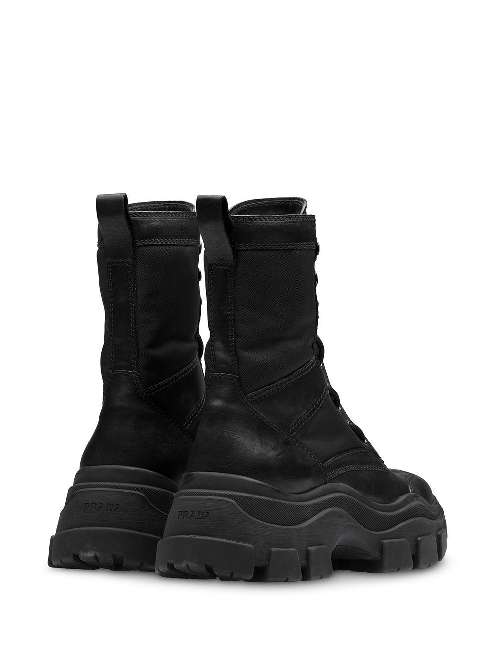 Prada Chunky Sole Combat Boots in Black for Men | Lyst