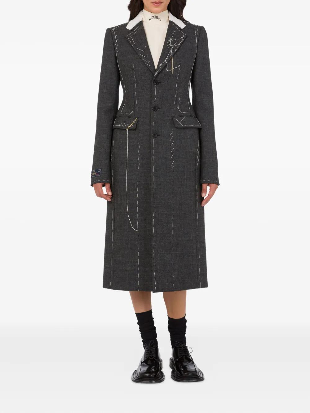トレンチコート Moschino Tailored Grey Wool Coat Moschino Tailored Grey Wool Coat Grey | Bontjassen