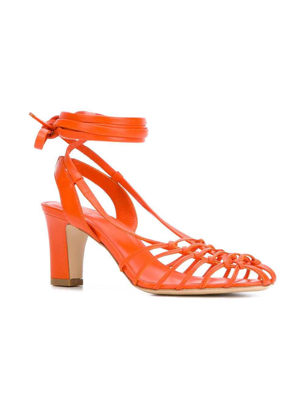 Maryam Nassir Zadeh Leather Maribel Sandals in Orange - Lyst