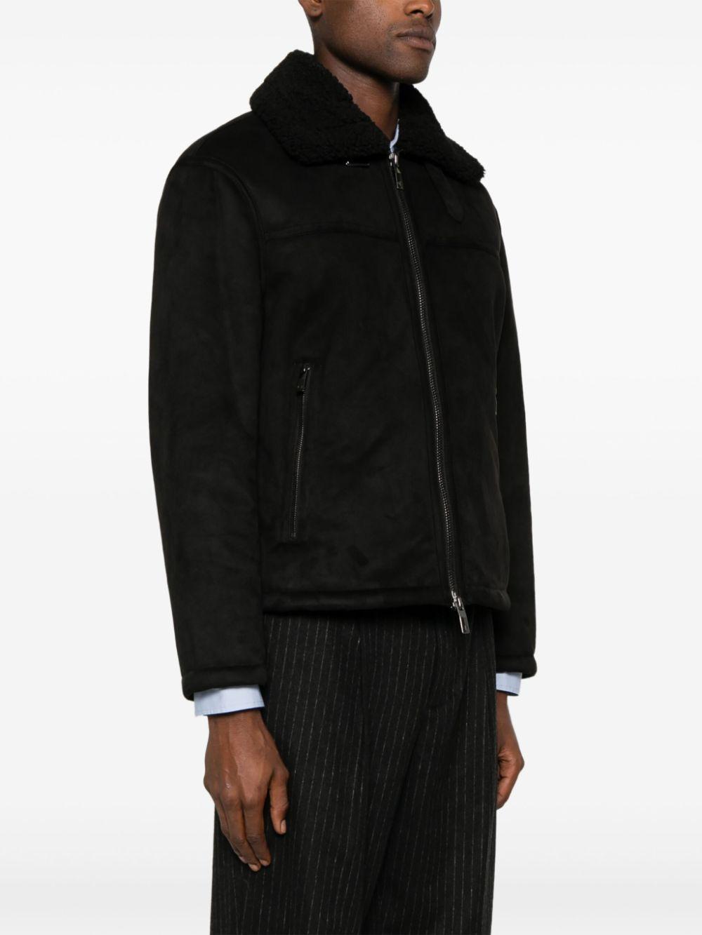 ARMANI EXCHANGE Faux-Suede Jacket in Black for Men | Lyst