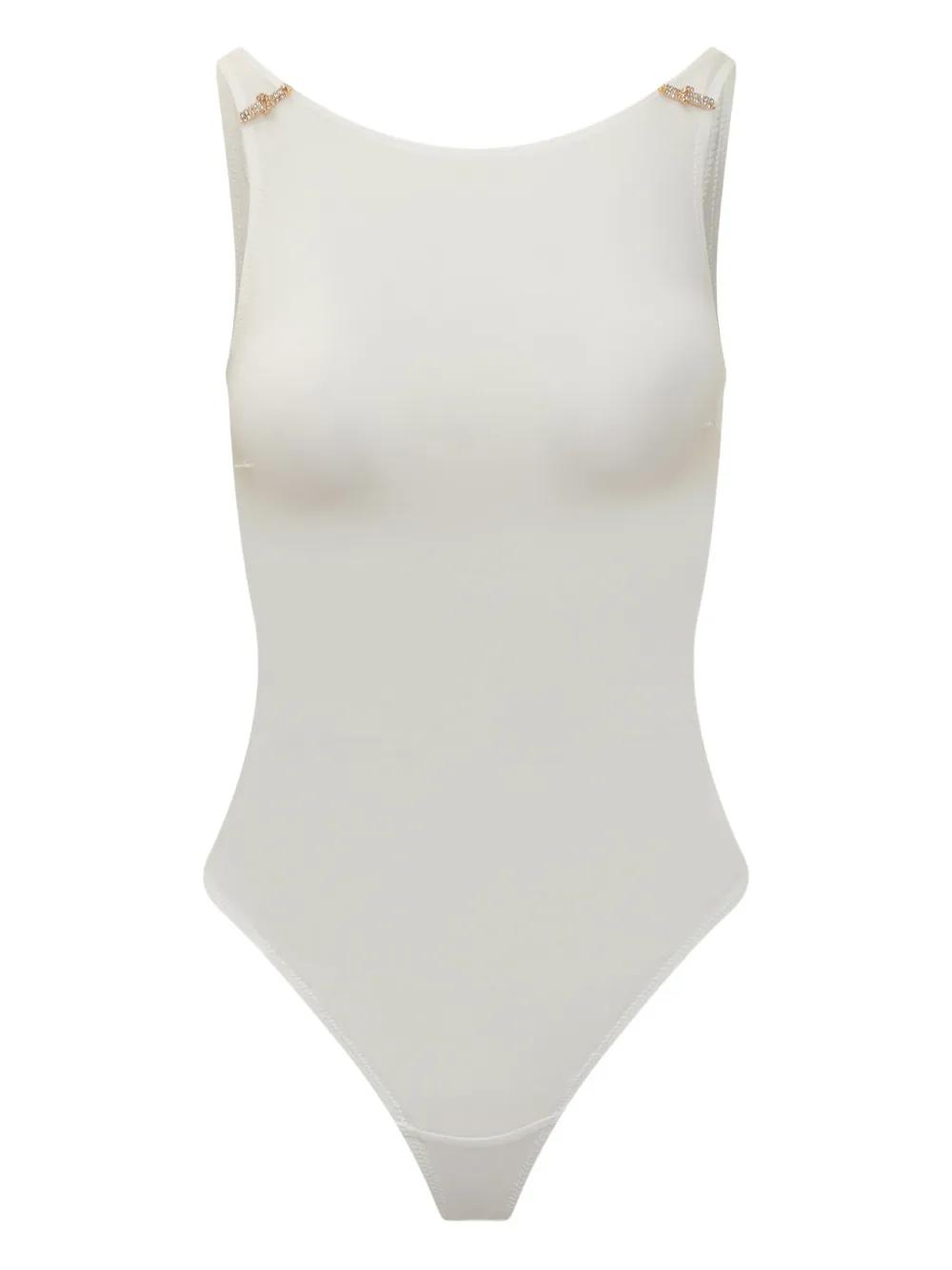 【★完売必至★】ELISABETTA FRANCHI ☆ ボディスーツ Elisabetta Franchi viscose bodysuit with chevron pattern for
