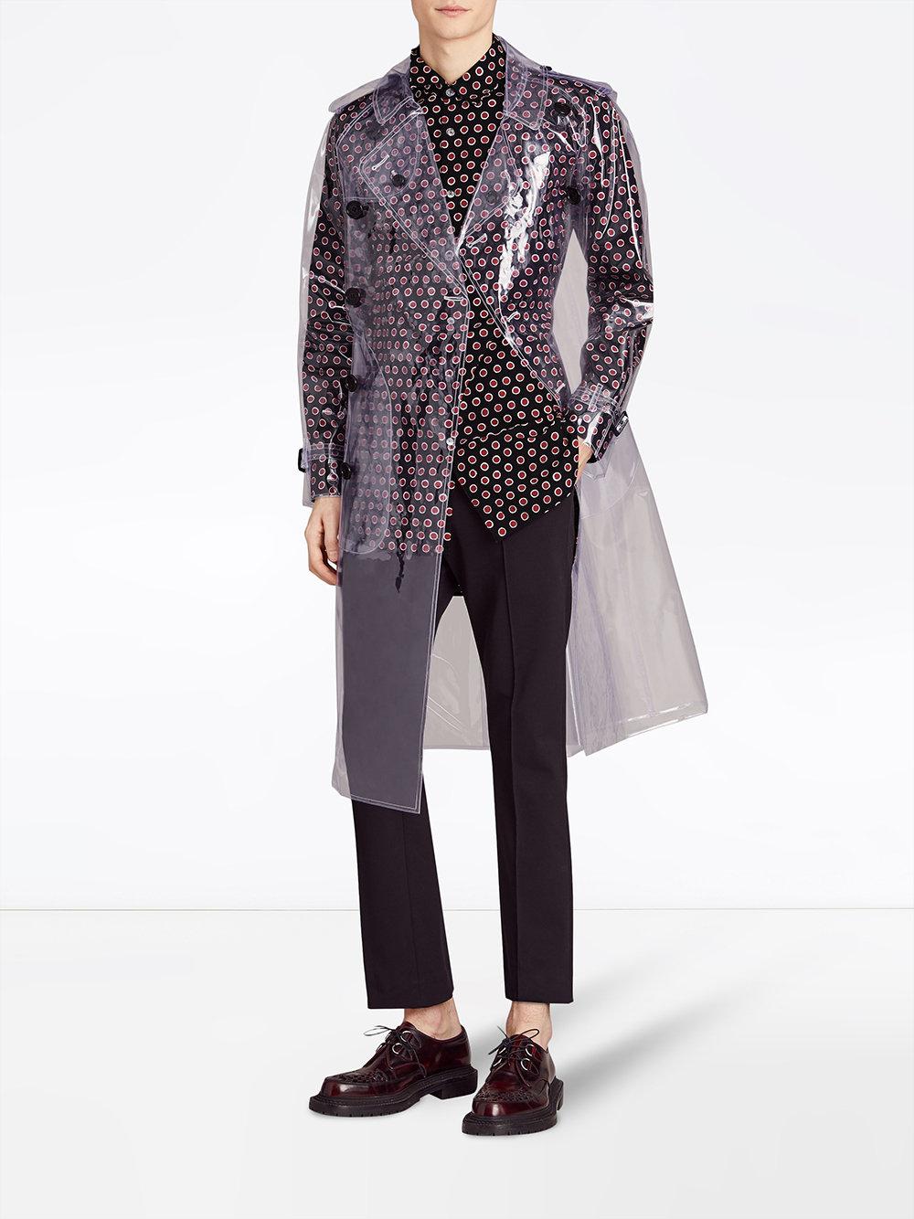 Burberry Leather Transparent Trench Coat in Metallic | Lyst