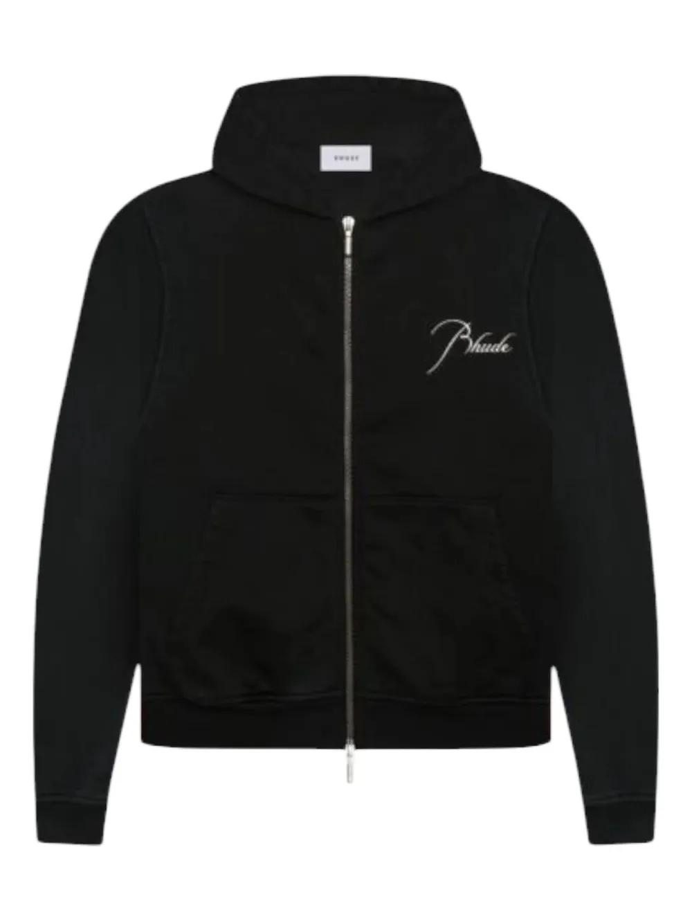 Puma Mens Rhude Puma Zip Up Hoodie Full Zip Puma Rhude Zip Rhude  Logo-Embroidered Zip-Up Hoodie In