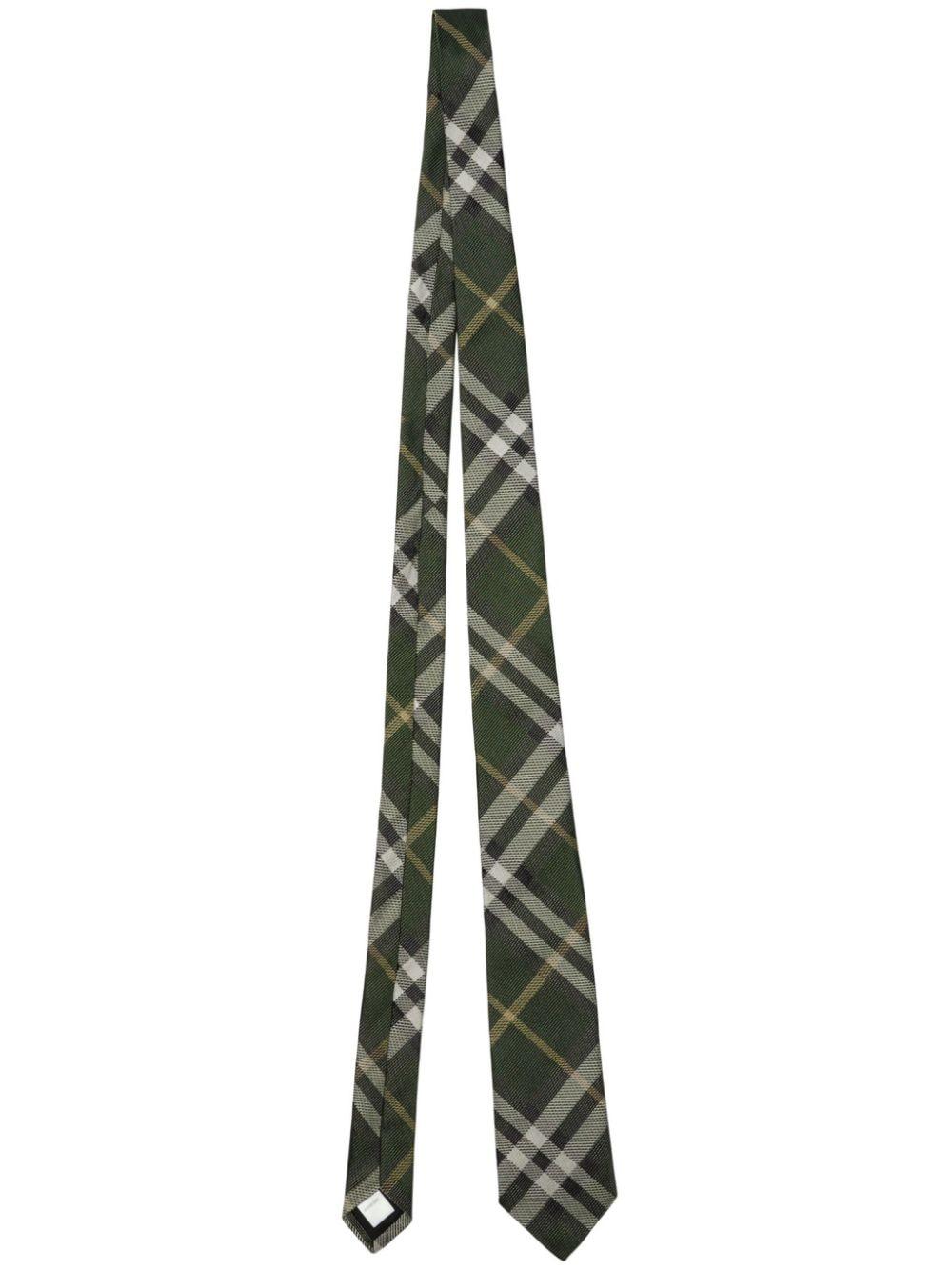 Burberry Nova Check Silk Tie in Green for Men Lyst UK