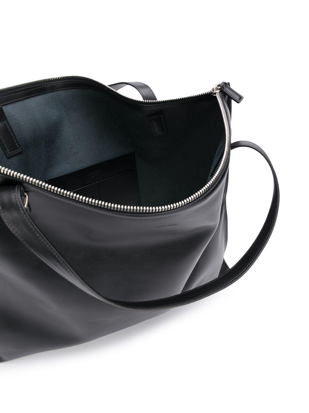 black zip up bag