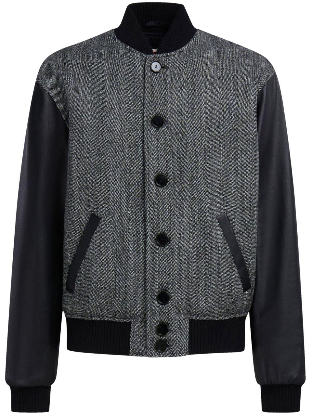 Logo embossed top bomber jacket