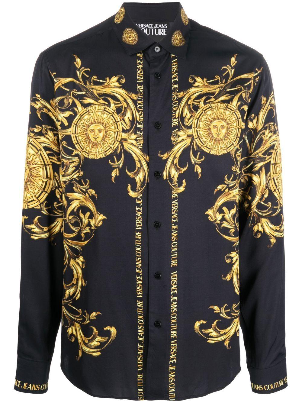 Versace Jeans Couture Regular Fit Shirt in Black for Men | Lyst