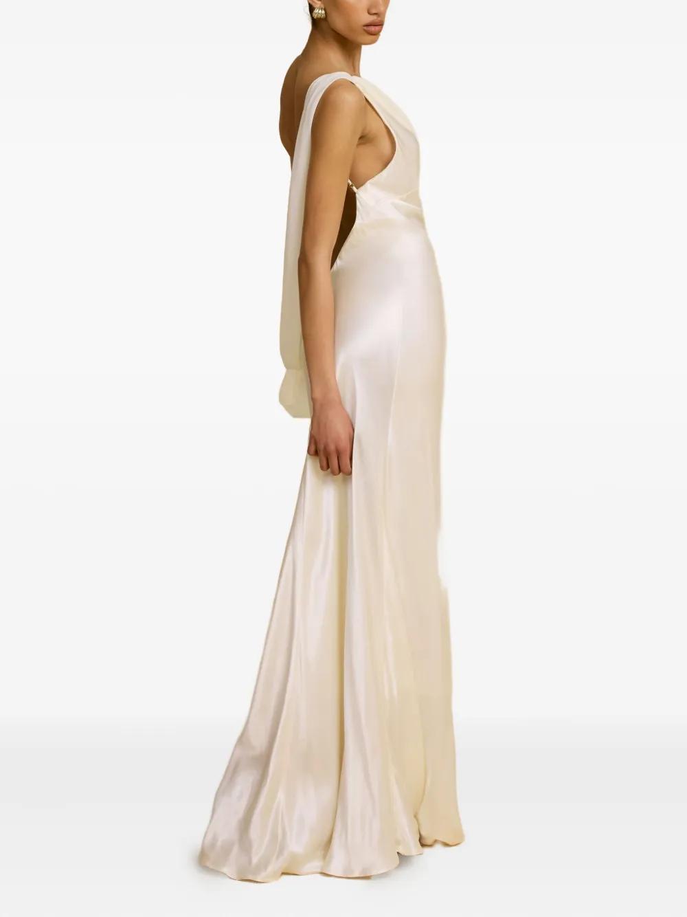 Arcina Ori Helena Asymmetric Gown Dress in Natural | Lyst Arcina Ori Helena Asymmetric Gown Dress in Natural | Lyst