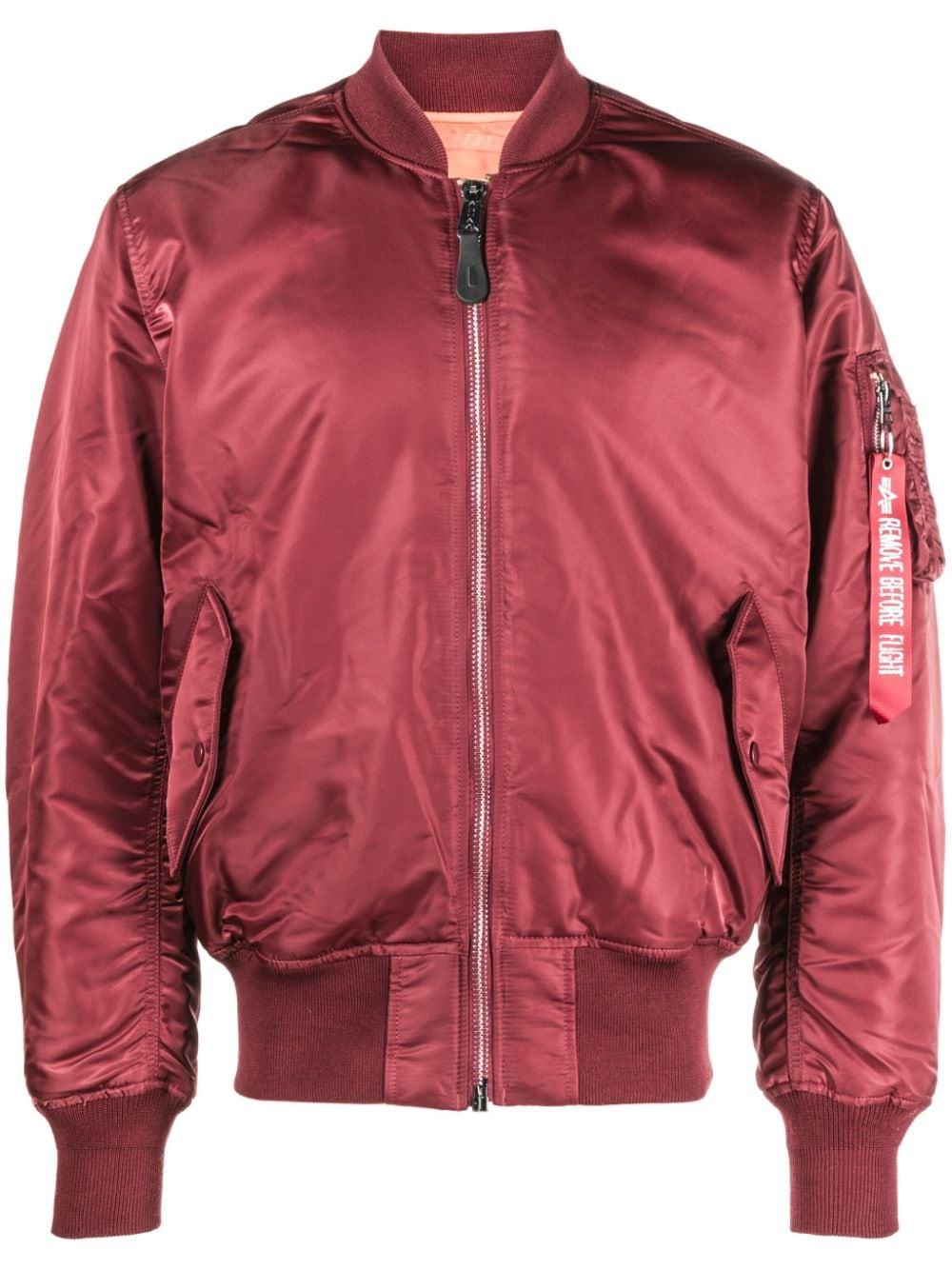Alpha Industries High-shine Finish Reversible Bomber Jacket in Red for Men  | Lyst