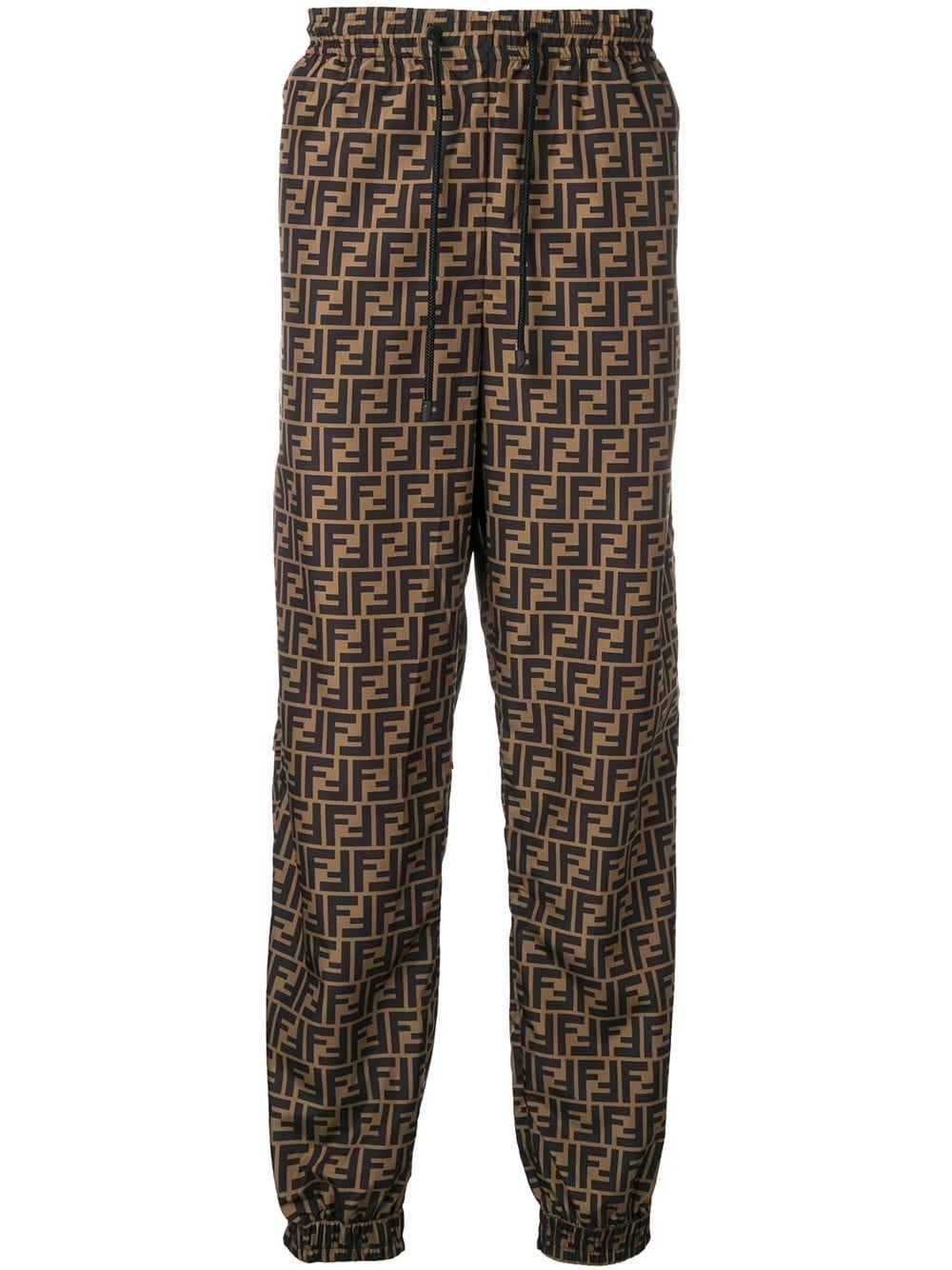 Fendi Ff Print Track Pants in Brown for Men | Lyst