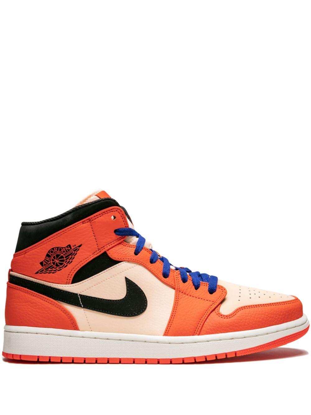 Nike Orange Leather Air Jordan 1 Mid Se High-top sneakers - US ... Nike Orange Leather Air Jordan 1 Mid Se High-top sneakers - US ...