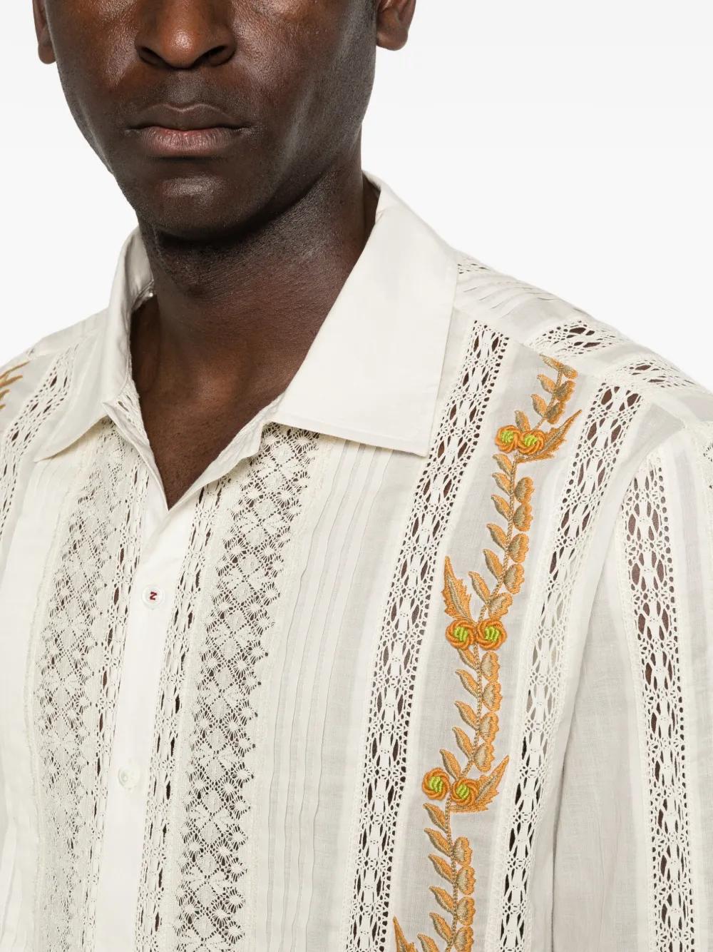 BAZISZT Sefservy Lace Shirt in White for Men | Lyst