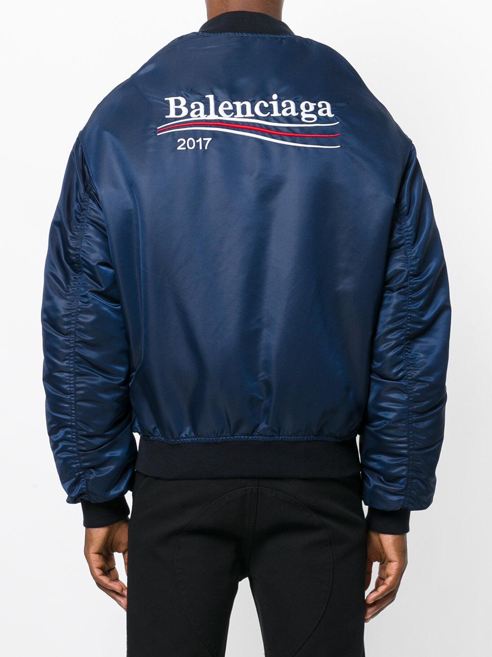 Balenciaga Synthetic 2017 Bomber Jacket in Blue for Men | Lyst