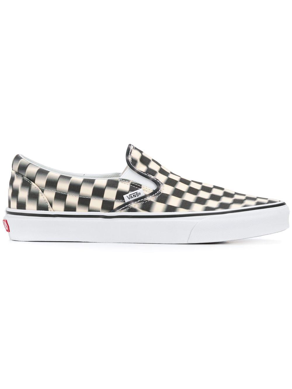 farvel Addition Odysseus Vans Canvas Classic Blur Check Slip On Sneakers in Black for Men - Lyst