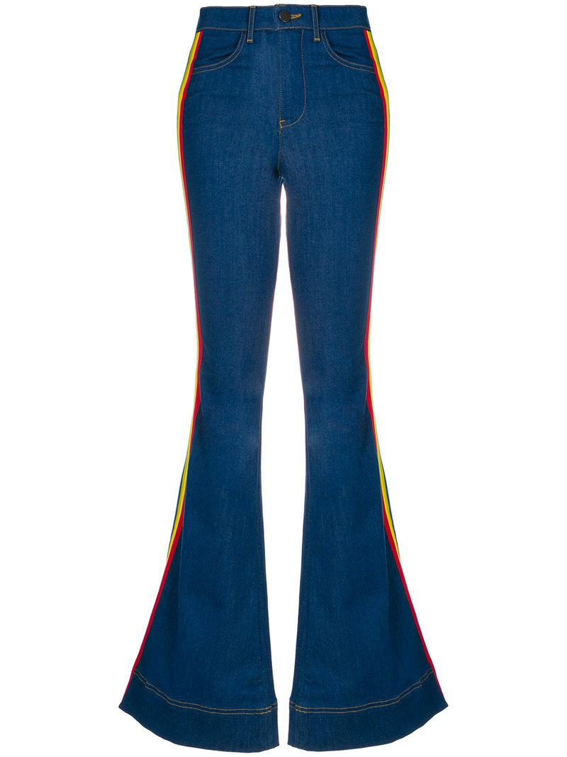 Olivia Denim Rainbow Side Panel Flared 