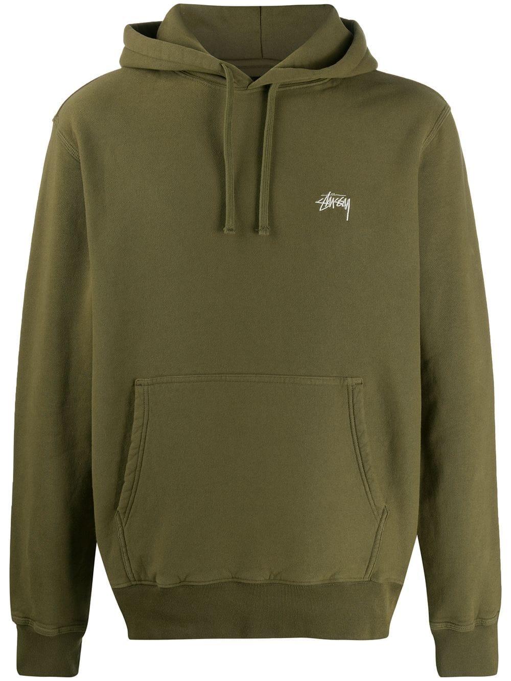 Stussy Cotton Hoodie With Logo Embroidery in Green for Men - Save 11% ...