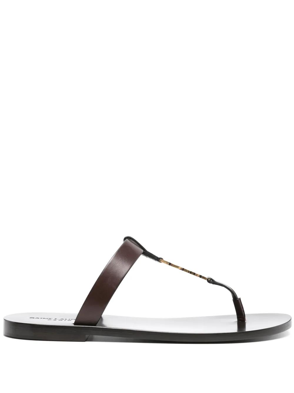 サンダル SAINT LAURENT Saint Laurent Flip Flops Men Leather Brown Saint Laurent slip-on Leather Sandals | Brown | FARFETCH
