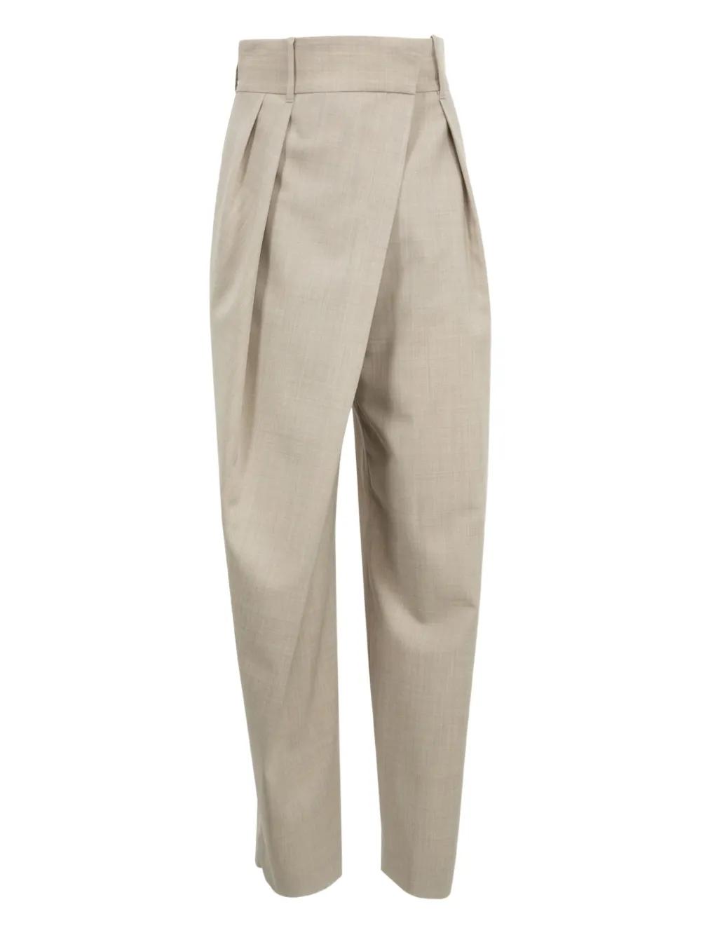 パンツ LOEWE Women Straight Pants S616Y1KX043046 BEIGE Loewe Trousers In Cotton And Silk | Lyst