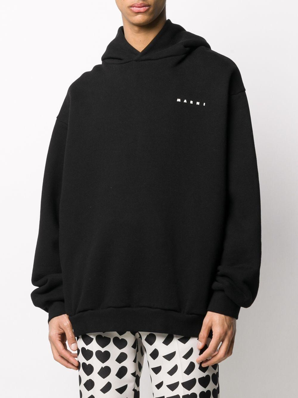 Marni Cotton Oversized Graphic Print Hoodie in Black for Men - Lyst