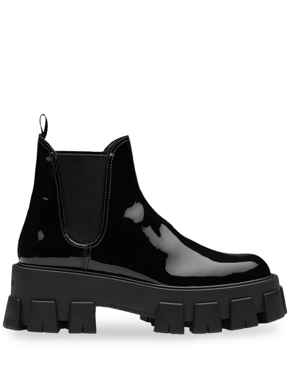 Prada patent deals leather booties