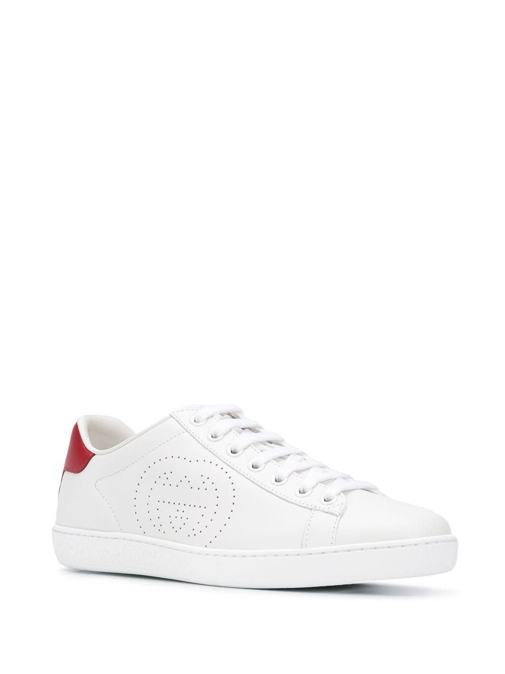 Gucci Leather Ace Interlocking G Sneakers in White - Lyst