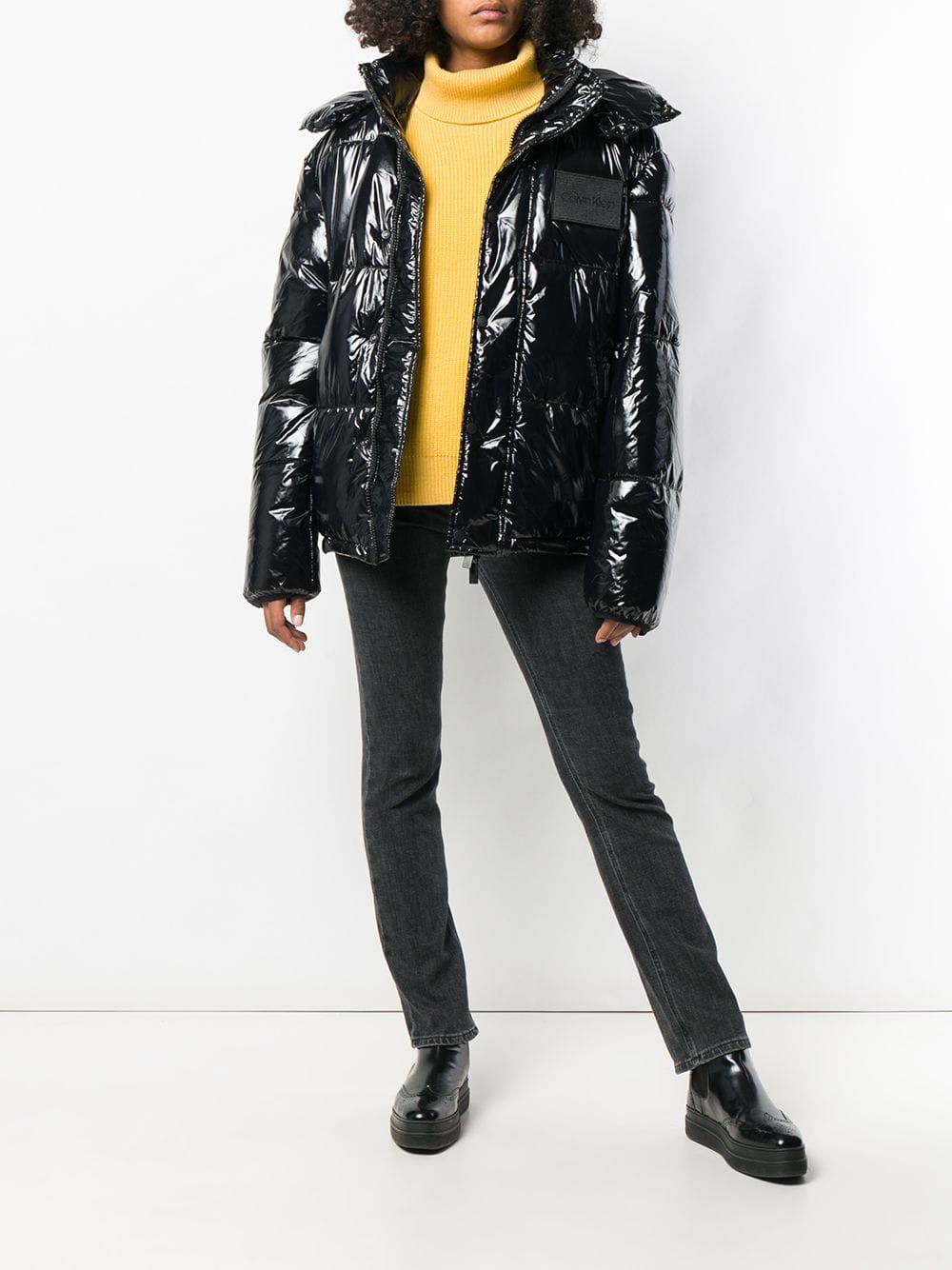 Calvin Klein Synthetic Liquid Shine Puffer Jacket in Black for Men 
