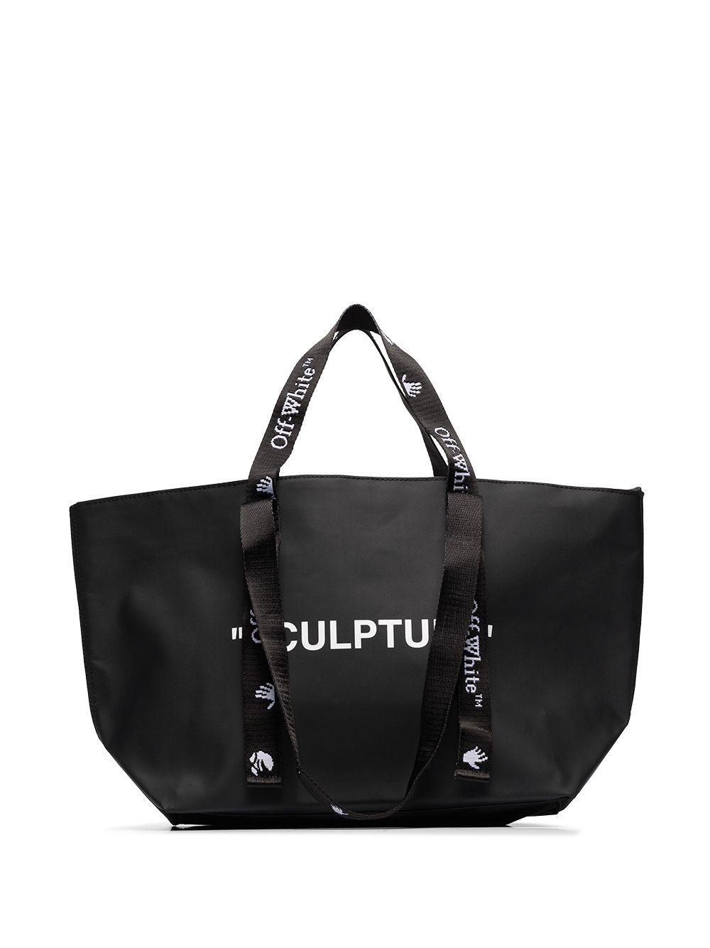 Off-white Black Sculpture Large Leather Tote Bag