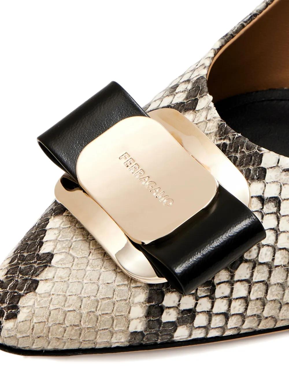 Ferragamo 40Mm Zelma Bow Pumps in Brown Lyst UK