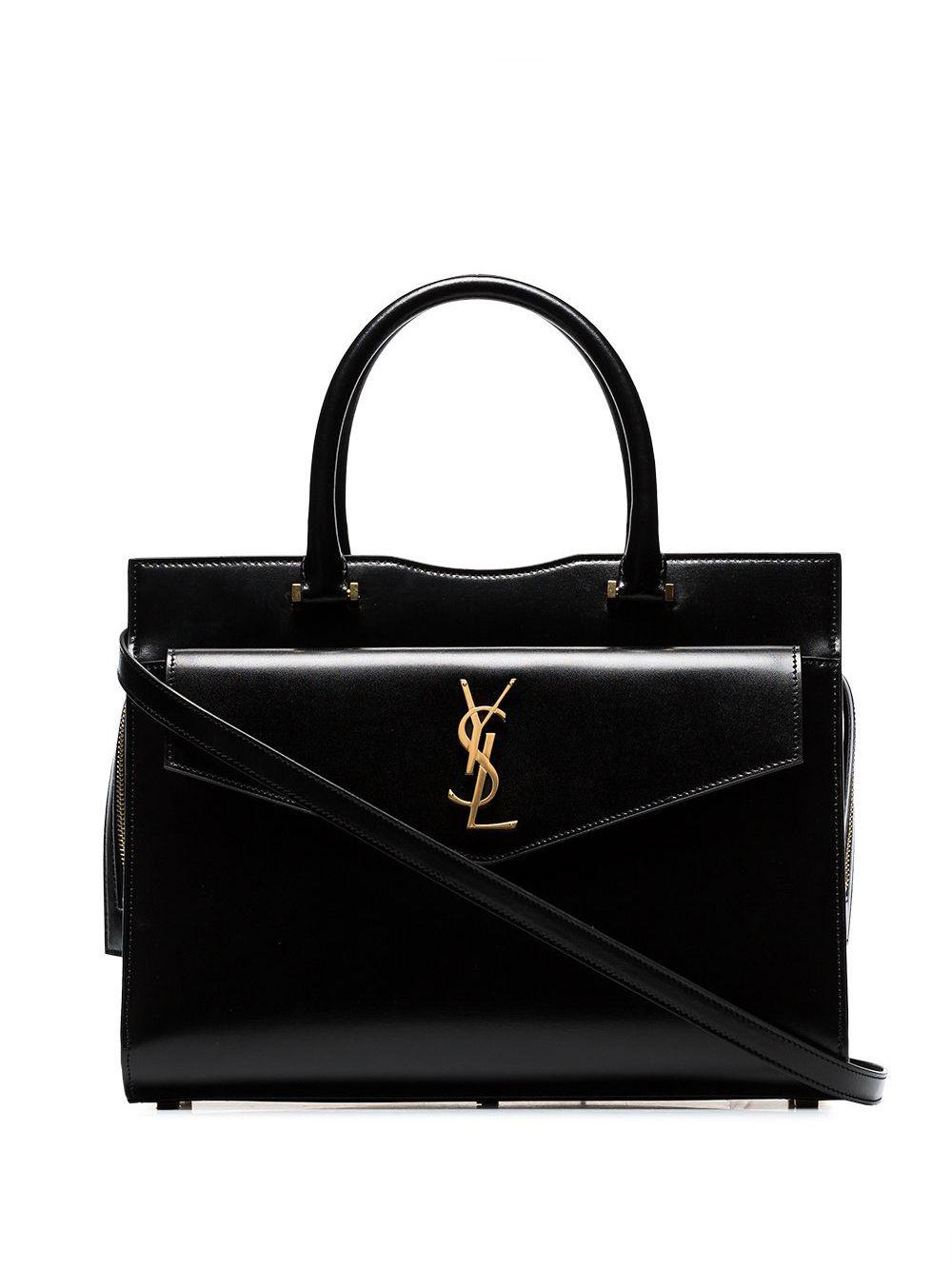 Saint Laurent Leather Medium Uptown Tote Bag in Black Lyst