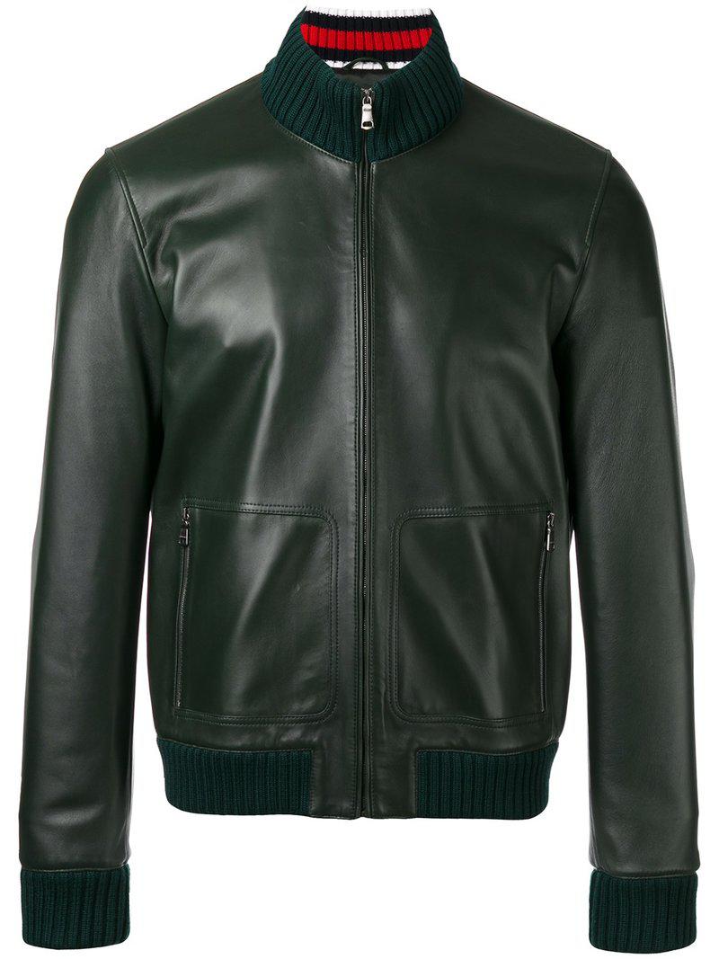 gucci green leather jacket